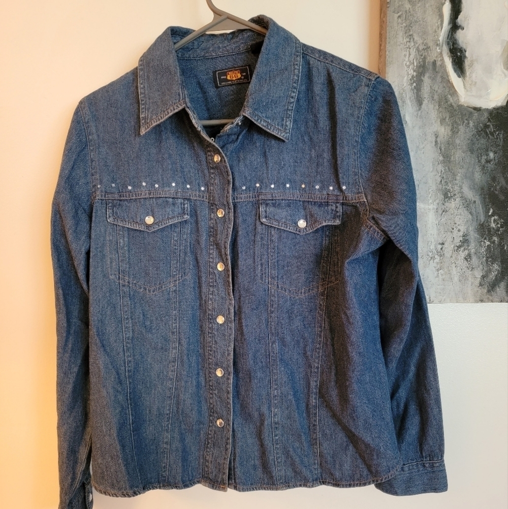 Vintage Denim Shagit, Route 66, Size Medium